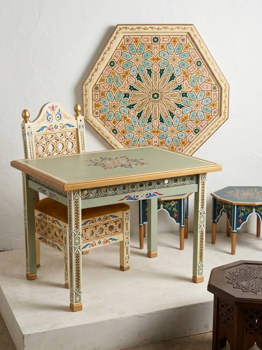 Painted table and chair