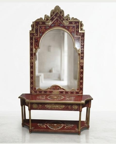 Red console and mirror