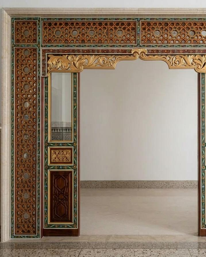 Carved wooden gateway